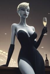 3d ai_assisted ai_generated arm_gloves asajj_ventress black_dress champagne cleavage clone_wars duchess_eugene gloves grey_skin pale-skinned_female pale_skin stable_diffusion star_wars star_wars:_the_clone_wars tagme,