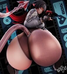1girls 3d curvy geodat64 huge_ass jane_doe_(zenless_zone_zero) looking_back smile tagme voluptuous zenless_zone_zero