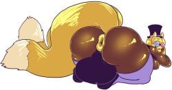 anus ass balls big_balls big_butt canid canine desbjust fox genitals hi_res huge_balls huge_butt hyper hyper_balls hyper_butt hyper_genitalia mammal overweight pula slightly_chubby