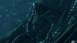 1boy alien alien_(franchise) alien_boy bravo44 bravo44_(artist) genital_fluids male male_only male_xenomorph masturbation penis rookie425 solo xenomorph