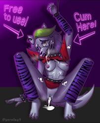 1girls breasts cum cum_in_mouth cum_in_pussy cum_inside cum_on_breasts five_nights_at_freddy's five_nights_at_freddy's:_security_breach free_use furry public_use pussy roxanne_wolf_(fnaf) slave tied_up used wolf yerolay