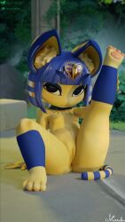 1girls 3d 3d_(artwork) 3d_model absurd_res animal_crossing ankha ankha_(animal_crossing) ankha_(zy0n7) anthro anus athletic_female bedroom_eyes collar collar_only doubutsu_no_mori eyebrows felid feline felis female female_only flat_chest fur furry furry_only genitals hi_res looking_at_viewer marrubi nairu_(doubutsu_no_mori) naked narrowed_eyes nintendo nude pawpads paws presenting presenting_anus presenting_pussy pussy raised_eyebrows raised_leg seductive shortstack smile solo tail video_games zy0n7