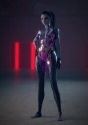 3d 3k 4k animated barefoot blizzard_entertainment blue_hair blue_skin bodysuit breasts feet gloves hi_res high_resolution highres legwear long_hair medium_breasts overwatch ponytail turntable_(animation) vgerotica video widowmaker