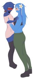 2girls clothing costa_rica_(countryhumans) countryhumans countryhumans_girl couple_(romantic) fluffermafer long_hair nicaragua_(countryhumans) safe short_hair