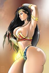 1girls big_ass big_breasts bimbo dc dc_comics feli13erto female female_only lasso_of_truth muscular_female solo thick_thighs wonder_woman wonder_woman_(series)