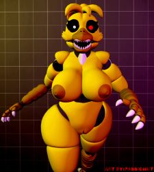 2022 3d 3d_(artwork) animatronic anthro areola avian big_breasts bird breasts claws curvy_figure digital_media_(artwork) female five_nights_at_freddy's five_nights_at_freddy's_4 fur genitals machine nightmare_chica_(fnaf) nipples passionut pussy robot scary scottgames simple_background solo source_filmmaker thick_thighs video_games voluptuous wide_hips yellow_body yellow_fur