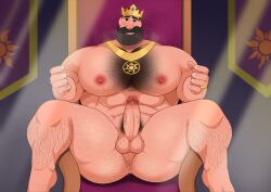 1boy 2022 abs anal anal_juice anus ass ass_juice balls bara barefoot beard big_breasts big_nipples big_pecs blush breasts chest_hair crown disney ducka-98 erect_penis erection full_body gay hair hairy king king_frederic lavender_eyes legs_up male male_only mature mature_male moustache muscles muscular muscular_male necklace nipple_holes nipples nude nude_male pecs penis pink_nipples precum presenting pubic_hair ring royal_rod sitting sitting_on_chair sitting_on_throne smile smiling solo spread_legs tangled thick_eyebrows throne