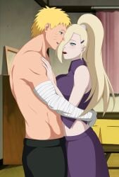 1boy 1boy1girl 1girls alternate_breast_size aqua_eyes bandaged_arm bandages bedroom before_sex big_breasts blonde_hair blue_eyes blush boruto:_naruto_next_generations breast_press breasts breasts_against_chest busty chocolate clothed_female clothed_male crop_top duo duo_focus food food_in_mouth food_play hair_over_one_eye half-dressed hug huge_breasts iharuluna_(artist) imminent_kiss in_love indoors ino_yamanaka light_blue_eyes long_hair looking_at_another looking_at_partner male/female naruto naruto_(series) pants ponytail romantic romantic_couple shirt shirtless shirtless_(male) side_view sideboob skirt sleeveless sleeveless_shirt smile tease teasing uzumaki_naruto valentine's_day very_long_hair whisker_markings whiskers yellow_hair_female