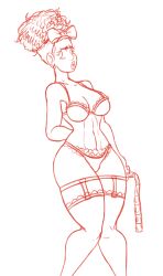 1girls afrolatina colombian_female condom condom_packet_strip disney dolores_madrigal encanto female female_only latina lingerie monochrome palindrone sketch straight_hair thick_thighs wide_hips