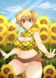 2017 allymoodyneko animal_crossing breasts cleavage female goldie_(animal_crossing) nintendo panties solo thick_thighs thighs