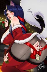 ahri anus aroused ass asshole big_butt blue_hair blush brick brick_wall candy candy_cane candy_cane_in_ass candy_cane_insertion christmas christmas_clothing christmas_lights christmas_outfit dark_blue_hair ears_up exposed_anus exposed_ass eyelashes eyes fat_ass fat_butt furry_tail futanari green_nails half-dressed half_naked huge_ass huge_butt league_of_legends lip_gloss lips lipstick long_nails looking_at_viewer looking_back looking_pleasured massive_ass massive_butt mistletoe nose orange_eyes pantyhose puckered_anus puckered_lips red_stockings ripped_clothing ripped_pants smile solo stockings tagme tail thick_ass thick_legs thick_thighs tight_anus vagina white_fur white_tail xinaelle yellow_fur