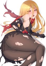 ass blonde_hair clothed evileye female female_only looking_at_viewer overlord_(maruyama) red_eyes ruberule rubewe tagme white_background