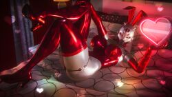 3d 3d_(artwork) breasts bungie bunny_ears bunny_girl bunnysuit destiny_(game) destiny_(video_game) destiny_2 elbow_gloves elsie_bray exo exo_stranger female_only gloves glowing heart high_heels legs leotard robot robot_girl robot_humanoid sonicfreak stockings thighhighs valentine's_day