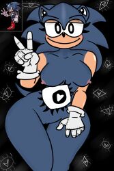 anthro black_background blue_skin blush chara_wantrp ear eye_on_belly eyelashes eyes_in_darkness furry gloves heart_in_pupils hedgehog i-speye_(codetrillogy) mobian_(species) nipples overlay pink_nipples pussy rule_63 sega smile sonic.exe sonic_(series) sonic_the_hedgehog sonic_the_hedgehog_(series) spines tail