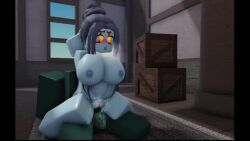 3d adret_(deepwoken) animated blue_skin bouncing_breasts cowgirl_position deepwoken ganymede_(deepwoken) gray_hair karliah_(deepwoken) lucaisarts no_sound penetration penile_penetration penis penis_in_pussy pussy roblox roblox_game source_request tagme vagina vaginal vaginal_penetration vaginal_sex video