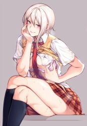 looking_at_viewer nakiri_alice nanao_(mahaya) school_uniform shokugeki_no_souma tagme white_hair