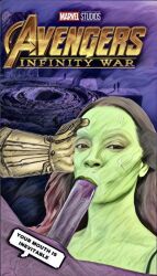 1boy 1girls avengers avengers:_infinity_war fellatio female gamora guardians_of_the_galaxy interspecies male marvel marvel_cinematic_universe movie_poster step-incest stepdaughter stepfather stepfather_and_stepdaughter straight tagme thanos zoe_saldana