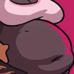 animated belly_button breasts chubby chubby_female clothed digestion eerieviolet full_belly gif hands_on_belly inside inside_stomach post_vore satisfied squirming struggle struggling thick_thighs trapped vore