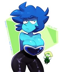 2022 2girls arms_behind_back big_breasts blonde_hair blue_eyes blue_hair blue_skin cartoon_network cleavage collaboration cosplay dated female female_only gem_(species) green_skin half-closed_eyes knuckles_the_echidna_(cosplay) lapis_lazuli_(steven_universe) lewdssonk peridot_(steven_universe) rouge_the_bat_(cosplay) sega short_blue_hair short_hair sonic_(series) steven_universe sweetdandy tagme wide_hips