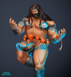 avc2paper bara bara_tits gay league_of_legends league_of_legends:_wild_rift long_hair male penis sooxand spirit tattoos udyr yaoi