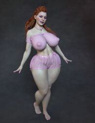 3d aloy alternate_ass_size alternate_body_type alternate_breast_size athletic athletic_female big_areola big_breasts big_nipples bimbo curvaceous curvy curvy_figure cute cute_face female female_only heavy_makeup horizon_forbidden_west horizon_zero_dawn lingerie makeup nsfw_pinups pinup red_hair shorts smile smiling thick_ass thick_thighs