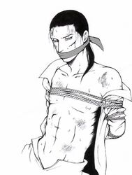 blood bound clothes fullmetal_alchemist human male male_only monochrome open_clothes solf_j_kimblee solo tagme