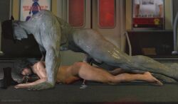 anal anal_sex carlos_oliveira cum cum_in_ass cum_inside cumming cumming_from_anal_sex cumming_in_ass cumming_inside cumming_while_penetrating gay grey_skin hat male male_only mr_x muscular muscular_male penetration resident_evil size_difference somehappened thrusting_into_ass tyrant