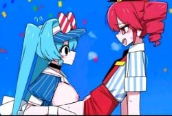 ai ai_generated breasts duplicate edit edited female hatsune_miku kasane_teto mesmerizer_(vocaloid) mesmerizer_miku mesmerizer_teto pussy tagme