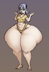 1girls breasts enormous_ass female glasses hyper hyper_ass hyper_hips hyper_thighs looking_at_viewer shrug small_breasts solo_female tagme thick_thighs wide_hips wobblinggut