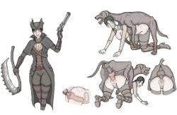 1boy 1girls all_fours animal_genitalia animal_penis black_hair bloodborne breasts canid canine canine_genitalia canine_penis canis censored censored_penis censored_pussy clothed clothed_female clothed_sex clothing cum cum_in_pussy cum_inside deep_penetration dog_penis doggy_style female fromsoftware gun holding holding_gun holding_object holding_weapon human_on_feral knot knotted_penis knotting male male/female mastak medium_breasts penis pistol ponytail pussy rolling_eyes sex sex_from_behind simple_background torn_clothes vaginal vaginal_insertion vaginal_penetration vaginal_sex weapon white_background x-ray zoophilia