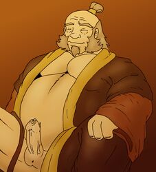 1boy artist_request avatar_legends avatar_the_last_airbender boner clothing erection fire_nation human iroh male male_only solo straight_hair