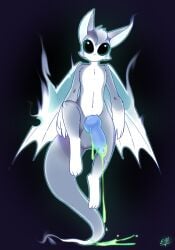 absurd_res animal_genitalia animal_penis anthro balls bat bodily_fluids canine_genitalia canine_penis cum cum_drip digital_media_(artwork) dripping dust:_an_elysian_tail e-01 ectoplasm erection fur genital_fluids genitals ghost green_eyes grey_body grey_fur grey_hair hair hi_res knot looking_at_viewer male mammal membrane_(anatomy) membranous_wings mouthless multicolored_body multicolored_fur nimbat nude penile penis simple_background solo spirit tail white_body white_fur wings