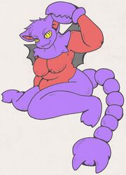 anthro breasts chubby color female female_only gliscor nintendo nipples pokemon sitting solo tagme tail yellow_eyes