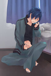 1boy barefoot kaito male_only masturbation tagme toenail_polish vocaloid