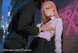 1boy 1girls ai ai_assisted ai_generated anime anime_style areola areolae armpits ass blonde_hair breasts chainsaw_man elvoryn female female_breast female_focus female_on_cloth female_only fit glossy glossy_body hand_on_breast high_quality high_resolution highres holding horns human large_ass male medium_breasts naked nipples nsfw nude orange_eyes patreon patreon_logo patreon_username perfect_body power_(chainsaw_man) pussy pussy_juice pussy_lips shiny_skin shirt skinny skinny_girl solo solo_female solo_focus stable_diffusion suggestive uncensored vagina