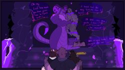 2022 absurd_res akita ambient_arthropod ambient_butterfly ambient_insect american_akita amihan_(melaisen) anthro apode bau_(melaisen) behind_another being_watched big_bulge big_dom_small_sub black_border bodily_fluids border brown_body brown_fur bulge canid canine canis clothing cobra comic cutaway dialogue domestic_dog dominant dominant_anthro draconcopode english_text fur furry furry_male group hand_on_another's_shoulder hand_on_shoulder hi_res holding_another holding_character humanoid lamia larger_anthro larger_male legless looking_at_another male male/male male_anthro male_humanoid male_only mammal melaisen muscular muscular_anthro muscular_humanoid muscular_male naga orc orc_male purple_body purple_heart purple_scales purple_sclera purple_snake_hood purple_text purple_theme purple_water reptile rock scales scalie serpentine shirt size_difference smaller_anthro smaller_male smile snake spitz split_form submissive submissive_humanoid submissive_male sweat talking_to_another teeth tentacle tentacle_around_leg text tolentino_(melaisen) topwear yellow_text