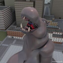 1girls 3d animated anthro anthro_female anthro_pred bus city cityscape female female_pred giantess hippopotamid oral_vore soft_vore sound sunsetsarsaparilla swallowing_sounds tagme video vore
