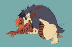 ambiguous_penetration anthro azoth bite dominant dominant_male duo from_behind_position generation_2_pokemon hi_res humanoid male male/male mounting neck_bite nintendo penetration pokemon pokemon_(species) sex tongue trans_(lore) trans_man_(lore) typhlosion xxbrewbeastxx
