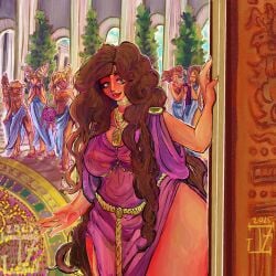 beautiful big_breasts breasts breasts_out circe circe_(epic_the_musical) circe_(mythology) epic_the_musical female greek_mythology long_hair nymph odyssey odyssey_(homer) see-through see-through_clothing servant servants sexy thick_thighs wide_hips