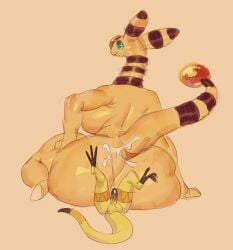 ampharos anthro ass balls big_ass big_breasts big_butt blue_eyes bodily_fluids breasts butt_smother cum cum_on_butt cumshot dominant dominant_female duo ejaculation erection facesitting fat_ass female female_on_top furry furry_female generation_2_pokemon generation_6_pokemon genital_fluids genitals hands-free heliolisk hi_res honhearthy huge_ass huge_breasts huge_butt larger_female male male/female nintendo on_top penis pokemon pokemon_(species) rear_view reptile scalie sitting_on_another size_difference smaller_male smothering thick_thighs wide_hips yellow_body