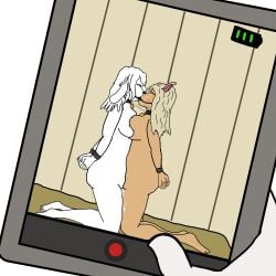 2d adult aged_up almultimavenger anthro art ball_gag bed bisexual bleating_heart bondage character characterart collar cuffed deer drawing duo erotic fanart fauna_(bleating_heart) female gagged mary_(bleating_heart) nsfw rabbit rule34 sex