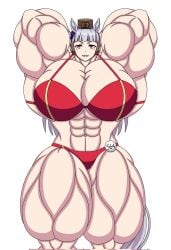 abs biceps bikini breasts female gold_ship_(umamusume) hair long_hair muscles muscular muscular_arms muscular_female muscular_legs muscular_thighs pecs umamusume