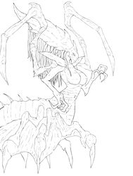 black_and_white methados queen_(starcraft) starcraft tagme zerg