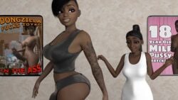 3d agent_red_girl animated ass_focus black_body erection female futa_only futanari intersex milf tagme video