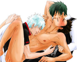 gay gintama gintoki_sakata hijikata_toshiro kondou_isao male male_only tagme yaoi