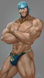 archie_(pokemon) balls bara bulge flaccid gay lander-laon laon8130 male male_only muscles muscular penis pokemon solo solo_male team_aqua