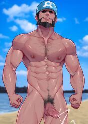 archie_(pokemon) balls bara boner cum erection gay male male_only maorenc muscles muscular nude orgasm penis pokemon solo solo_male team_aqua