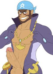 archie_(pokemon) balls bara boner erection frieddough gay human male male_only muscles muscular penis pokemon solo solo_male team_aqua uncensored