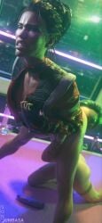 2girls 3d analingus cgi cunnilingus cyberpunk_2077 dark-skinned_female female female_only implied_anilingus judy_alvarez panam_palmer son_umbasa yuri