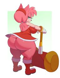 1girls alternate_version_available amy_rose anthro ass big_ass big_breasts big_butt boots bottomless bubble_ass bubble_butt butt curvy dat_ass fat_ass female female_only large_ass large_breasts looking_back shortstack skirt_too_short solo solo_female sonic_(series) sssonic2 standing thick thick_ass thick_thighs voluptuous wide_hips